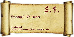 Stampf Vilmos névjegykártya